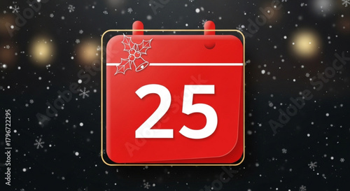 Christmas calendar december twenty fifth holiday celebration festive event date reminder special day