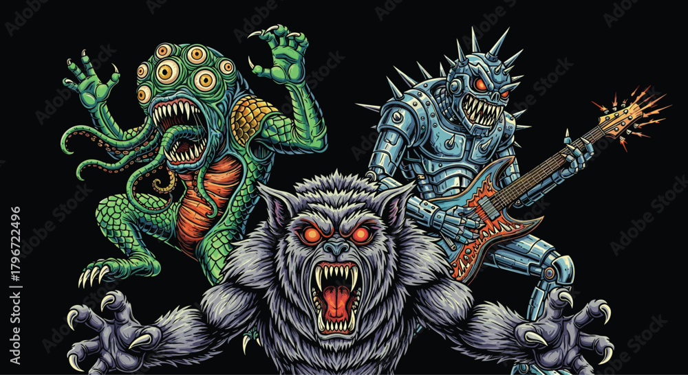 Fototapeta premium Metal Monsters Band of Terror