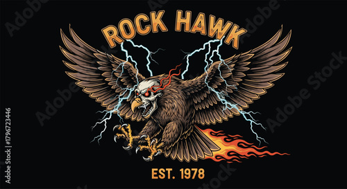 Rock Hawk Skull Lightning Eagle