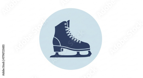 Ice skating boot equipment vector illustration for winter sport and recreation activity design element