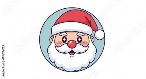 Cute santa claus christmas illustration vector graphic holiday season santa claus face cartoon character design