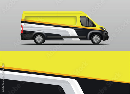 Van wrap design vector, livery background car