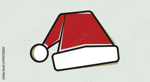 Santa hat christmas hat vector graphic holiday season festive apparel winter celebration party accessory design