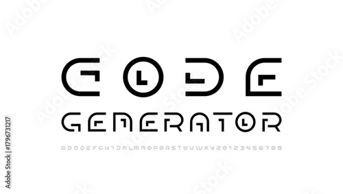 Modern font alphabet from segment line, minimal technology style letters, and numbers, vector illustration 10EPS