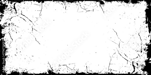 Dusty and grainy old stained abstract Rough distressed grunge border with worn textured edges for creative vintage design backgrounds.