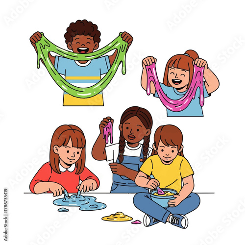 Children Engaging in Creative Arts and Craft Activities Together.