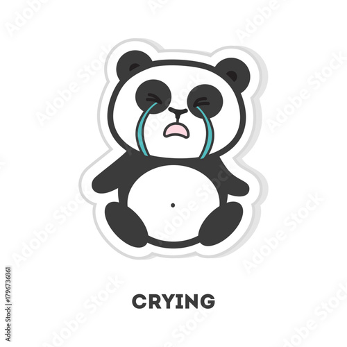 Cute Panda Bear Crying Illustration Expressive Emotional Depiction for Sympathy, Sadness, and Grief