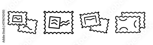 Vintage postage stamp collection vector illustration scalable art