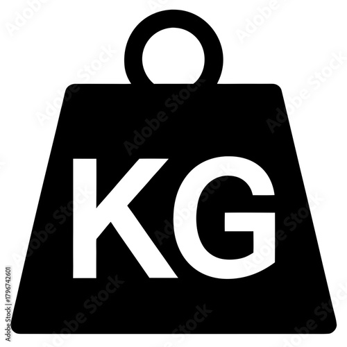 Illustration of a weight with the letters kg on it on transparent background