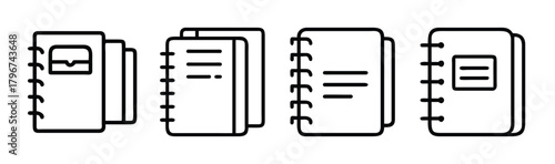 Clean vector illustration of multiple notebooks stacked together