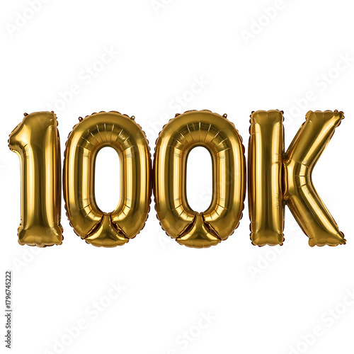 Gold Foil Balloons Celebrate 100k Milestone on Black