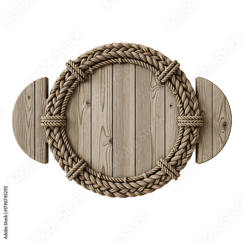 Rustic Wood Sign Rope Border Nautical Vintage Black Background