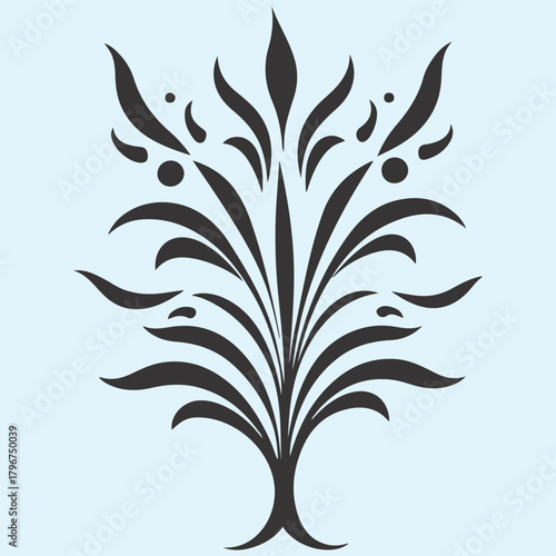 silhouette icon of a plankton plant 