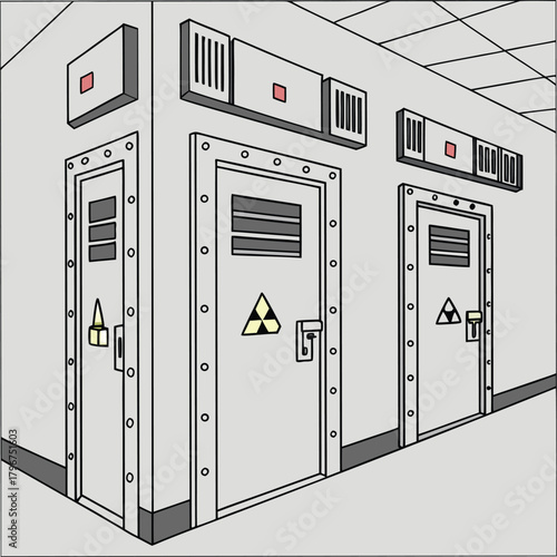 Adobe Illustrator Artwork: A vector-hardened room provides refuge during natural disasters or war situations