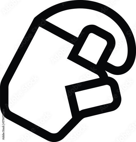 Black outline of a medical syringe with needle on white background healthcare injection