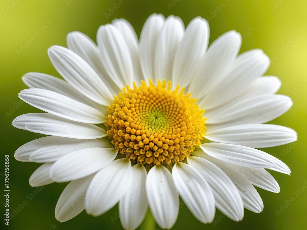 Naklejka premium Close-up of a Radiant White Daisy Flower Against a Lush Green Background - Nature Photography