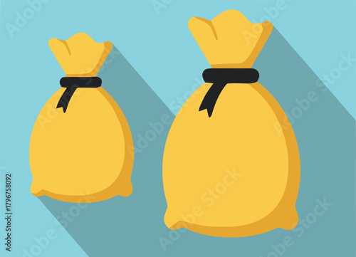 Vibrant Yellow Money Sacks Representing Growth and Abundance in Finances
