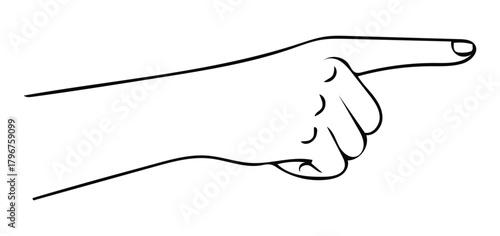 Minimalist Hand Drawing Pointing Direction for Guidance and Instruction