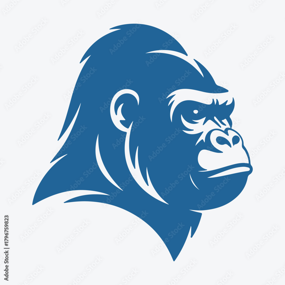 Fototapeta premium Bold Gorilla Head Illustration