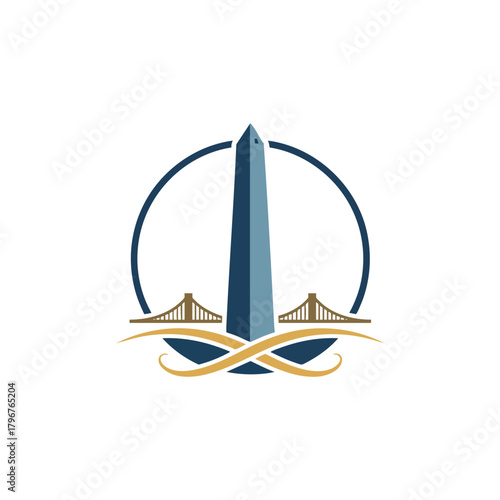 2D icon of Buenos Aires featuring a simplified Obelisco