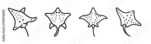 Spotted eagle ray vector illustration animal marine life scalable graphic
