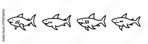 Dynamic tiger shark vector illustration for marine themes