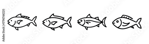 Vector illustration of a tuna fish swirling in water motion