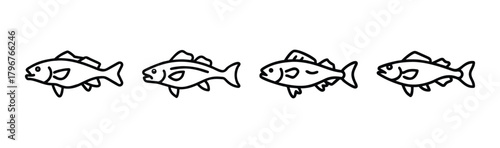 Scalable vector illustration of a walleye fish icon