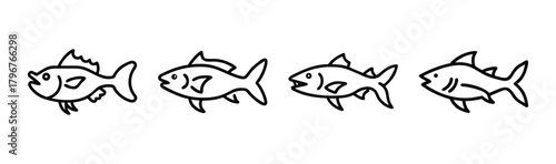 Vector illustration of a wolf fish icon scalable graphic art