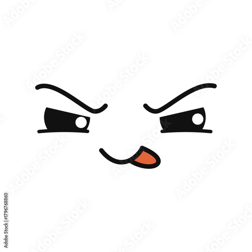 Cartoon Emoji Face with Squinted Eyes and Protruding Tongue Expressing a Playful Mood