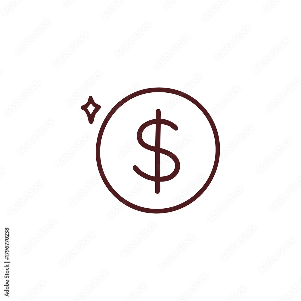 Obraz premium Dollar Coin Icon Vector Graphic