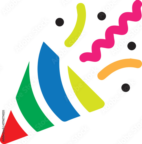 Colorful confetti popper design