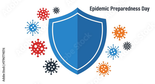 Show your support for Epidemic Preparedness Day with this colorful shield design, perfect for raising awareness and promoting health safety during global health events