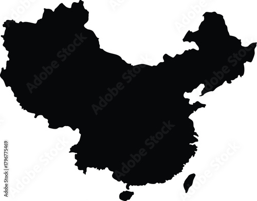Republic of China map. Map of China vector.