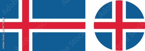 Iceland flag. Iceland flag vector. 