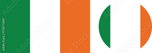 Ireland flag. Irish flag. Ireland flag vector.