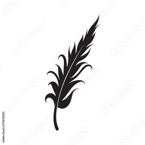 Decorative Feather Pen Emblem Representing Elegance Literature and Artistic Expression