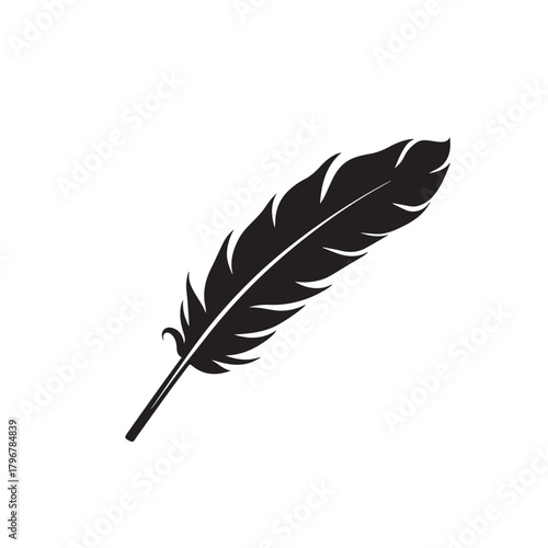 Minimal Essential Quill Pen Logo Showing Clear Classic Writing and Pure Design
