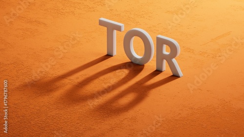 Foto TOR concept on wooden beige cubes .3D rendering.