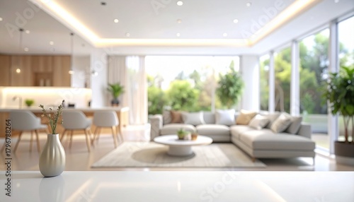 Modern home interior with an elegant, contemporary living room aesthetic.