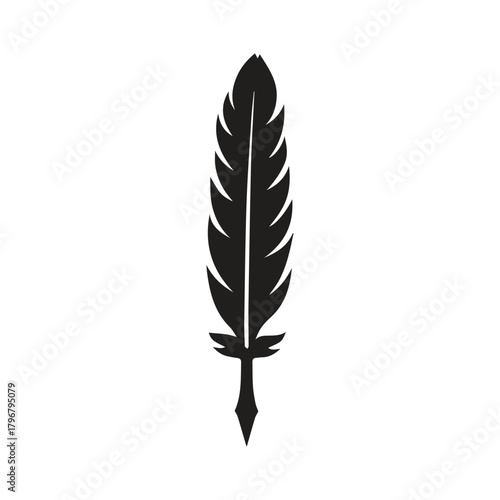 Decorative Swirl Quill Pen Logo Showing Artistic Elegance and Classic Literary Spirit