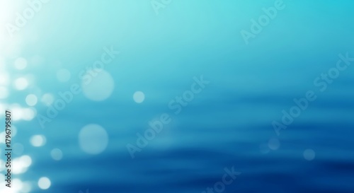 Fototapeta Naklejka Na Ścianę i Meble -  Dive into Tranquility Gentle Blue Water Bokeh Background for Serene Designs and Relaxing Visuals, Perfect for Meditation and Peaceful Projects