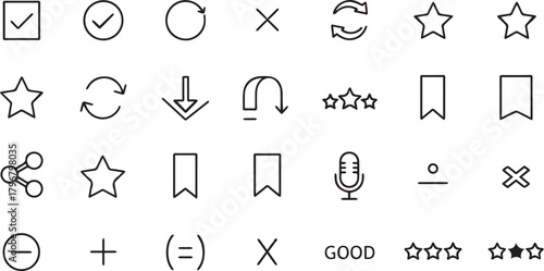 Collection of various outline icons