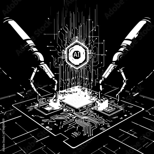 Advanced Artificial Intelligence Robotics Circuitry Technology.