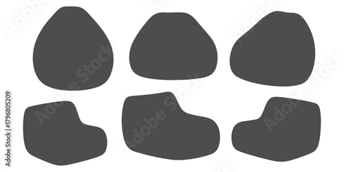 CAD Drawings. Top view of sillhouette set of bean bags and soft lounge seating. Vector illustration.