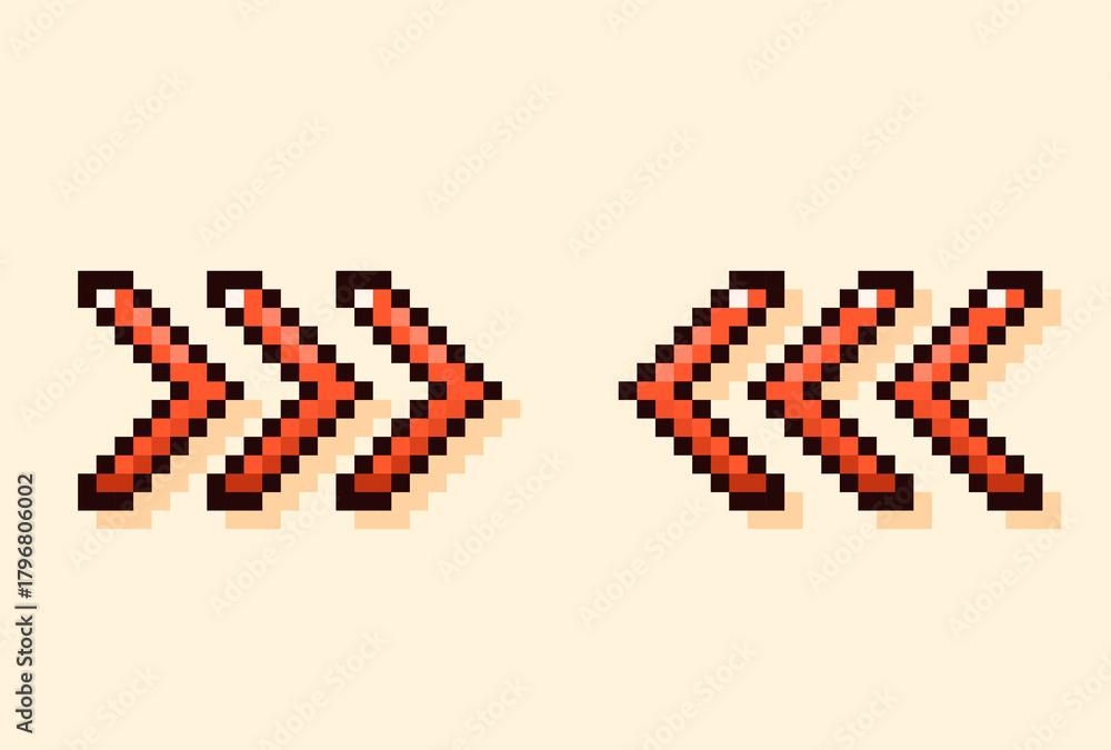 Fototapeta premium Y2K pixel art Christmas red arrows.