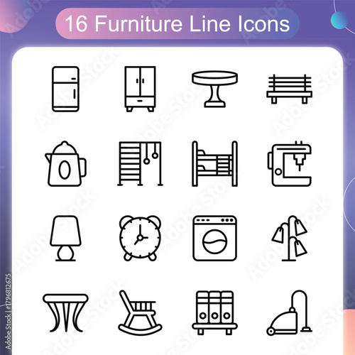 Furniture Line Style Set 3