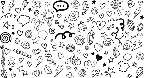 Abstract digital art with a dark background and glowing geometric shapes in vibrant neon colors