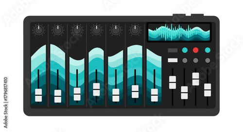 Audio Mixing Console Icon A Stylized Graphic for Music Production and Sound Engineering
