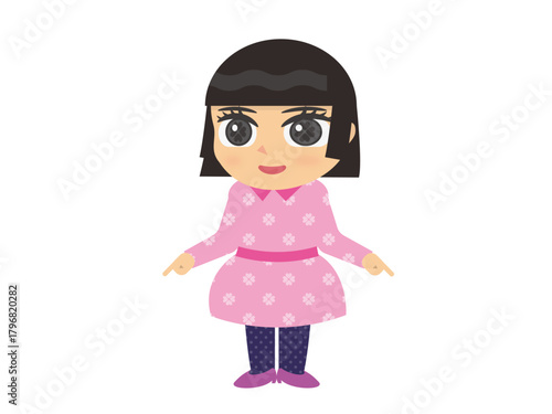 ピンクの服の女の子